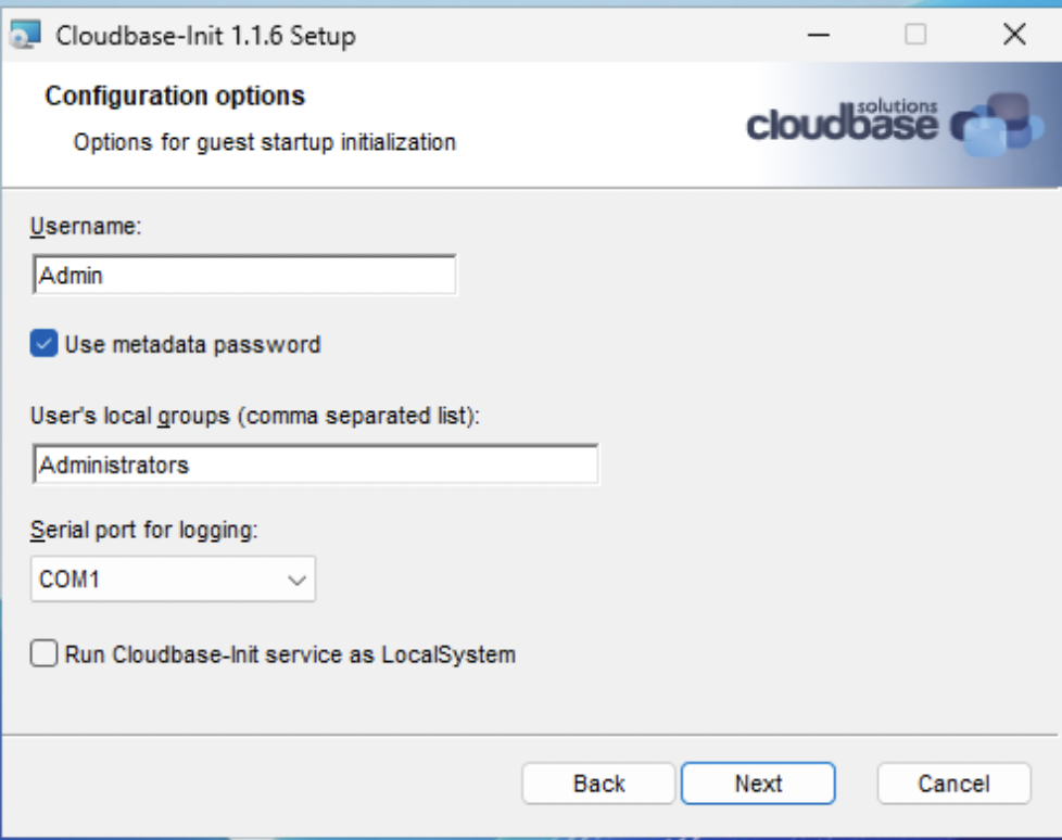 Configuration options